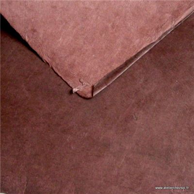 Papier népalais uni couleur Chocolat Feuille 50x75 cm Lokta Fait-main