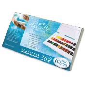 Aquarelle Boite Voyage Sennelier 36 demi-godets La petite Aquarelle