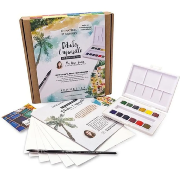 Débuter l'Aquarelle Kit complet 12 couleurs Thème Bord de Mer Marie Boudon Sennelier