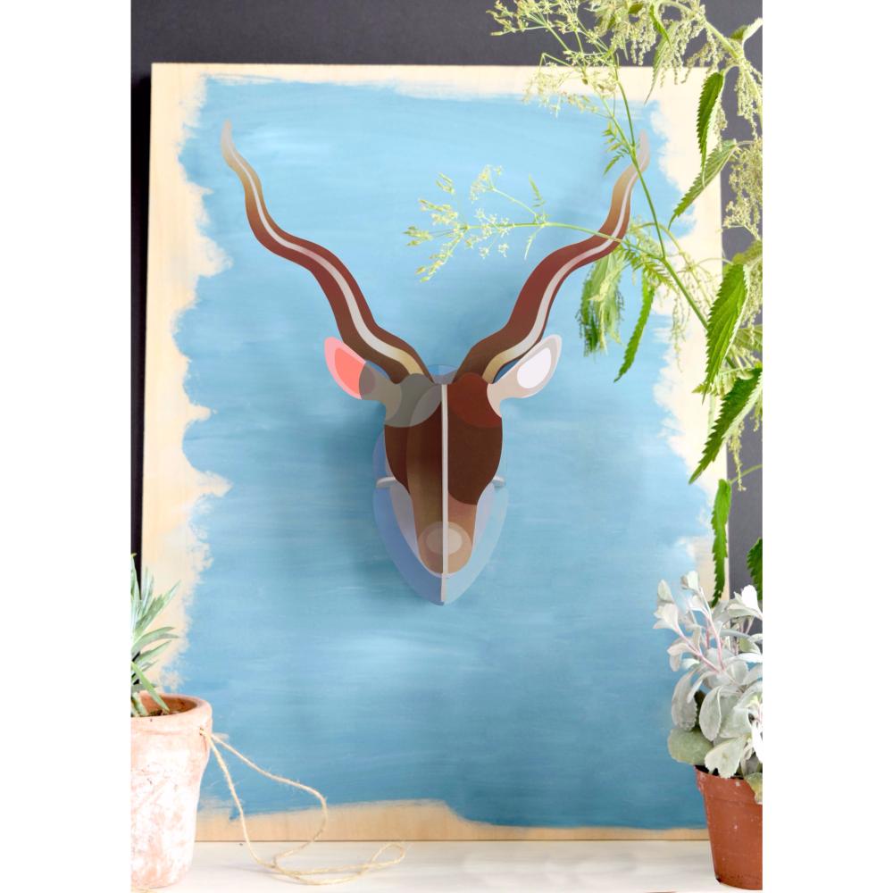 Maquette Carton Trophée Antilope MÉGACRÉA - 52x27x30 Cm, DIY Déco