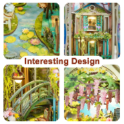 Kit Maquette Book Nook Jardin de Giverny 27x19x10 cm TQ138 Serre-livres 261 pièces Giverny Garden Miniature 3D  ToneCheer
