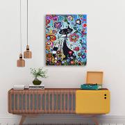 Peinture par numéros Chat noir Fleurs Tableau 40x50 Arty Bee