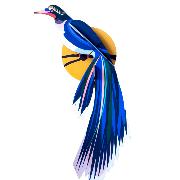 Oiseau de Paradis Bleu Flores 37cm Décoration murale 3D Studioroof