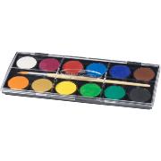 Boite Pastille Gouache 12 godets Pinceau Faber Castell