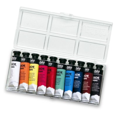 Boite Palette Gouache 10 tubes 10 ml Couleurs assorties Pébéo