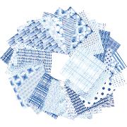 Papier Origami 60 feuilles 15x15cm Motifs Shibori Bleu Clairefontaine