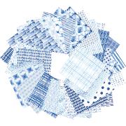 Papier Origami 60 feuilles 15x15cm Motifs Shibori Bleu Clairefontaine
