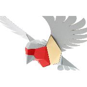 Kit de pliage Prédécoupé Oiseau Rouge Gorge Agent Paper