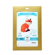 Kit de pliage Prédécoupé Petit Renard Assis Orange et Blanc 29x26x21 Agent Paper