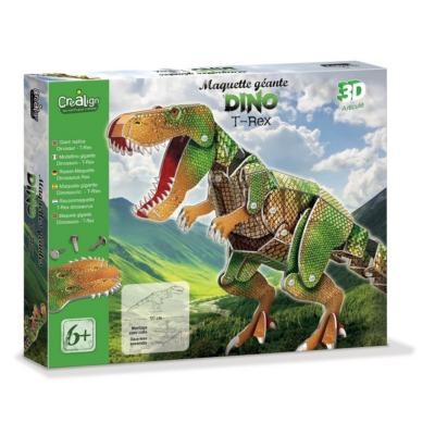 Maquette Géante Dinosaure T-Rex Vert 3D articulé à construire 50 cm Crealign
