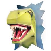 Kit Trophée Tête de Dinosaure T-Rex Coloré à Construire