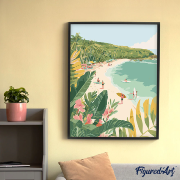 Peinture par numéros Paradis du surf Toile roulée 40x50 cm Figure d'Art