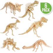 Kit 6 Maquettes Bois 3D Dinosaures à construire