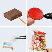 Mini-Kit Maquette Bois Maison miniature Salle de Bain 7x7x9 cm DS018 Rolife