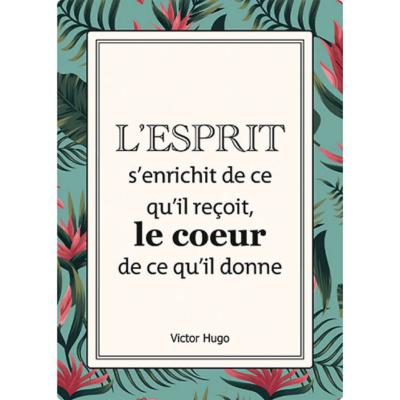 Carte postale Belles Citations l'Esprit Reçoit le Coeur Donne 15x21 cm Kiub