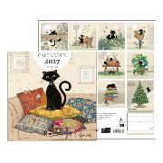 Calendrier mural 2027 Fans de Chatons Noirs 12 illustrations 16 mois 30X30 cm Bug Art Kiub