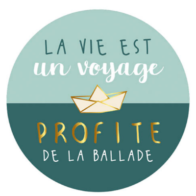 Magnet rond 56mm Petits Messages La Vie est un Voyage