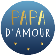 Magnet rond 56mm Petits Messages Papa d'Amour Bleu Le Magnet Français