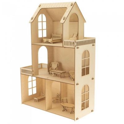 Maison de Poupées Winter 56x35cm avec Mobilier à construire Bois Munda Mundi