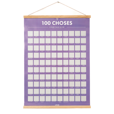 Poster à gratter 100 Choses à Faire dans sa Vie 50x70 cm Opari