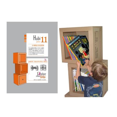 Patron de meuble en carton - Module de rangement en carton Hubi XXL