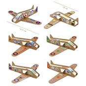 Kit créatif 6 avions en carton à construire avec stickers