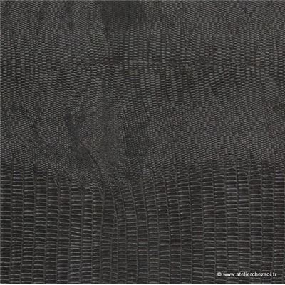 Simili cuir effet peau de lézard Noir 70x100 cm