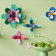 Fleurs murales 3 Fleurs 19 cm 41 pièces Cobalt Cocktail Déco carton 3D Studioroof