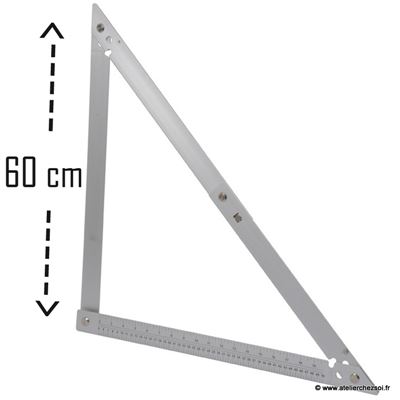 Grande equerre pliante 60 cm graduée aluminium