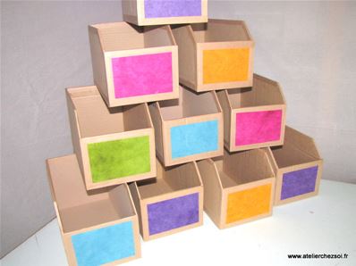 Tuto DIY Casier en carton - casier décorés papier lokta
