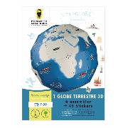 Kit créatif Globe à fabriquer 27 cm et stickers Pirouette Cacahouète