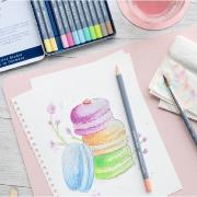 Crayons de couleur Aquarellables Goldfaber Boîte métal 12 couleurs Pastel Faber Castell