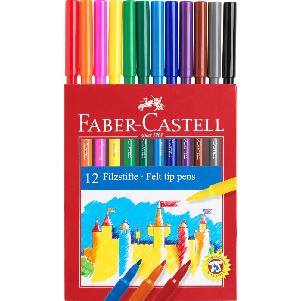Feutres scolaires Pochette 12 couleurs Faber Castell