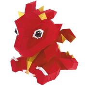 Kit de pliage Prédécoupé Petit Dragon Rouge et Jaune 37x30x26 Agent Paper