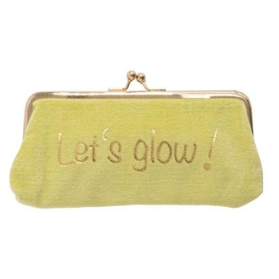 Porte-monnaie à Clip Velours Jaune Let's glow Or 10x18cm  ArteBene