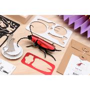 Kit de fabrication 1 Insecte Scarabée Rouge 12 cm Rosalia Beetle Assembli