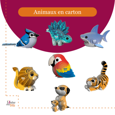 [Maquettes]  Mini-animaux 3D en carton  construire | Dinosaure, licorne, dauphin...