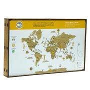 Carte du monde 2D en Bois Foncé Taille S 55x80 cm Creatif Wood