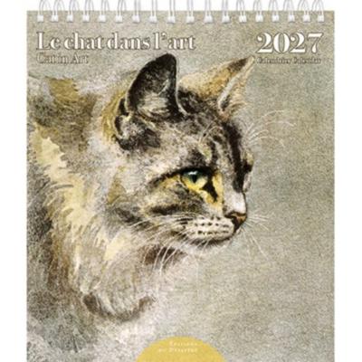 Mini-Calendrier Chevalet 2027 Le Chat dans l'Art 12 illustrations 14X16 cm Ed du Désastre
