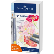 Crayons de couleur Aquarellables Goldfaber Set cadeau 36 couleurs Pinceau Faber Castell