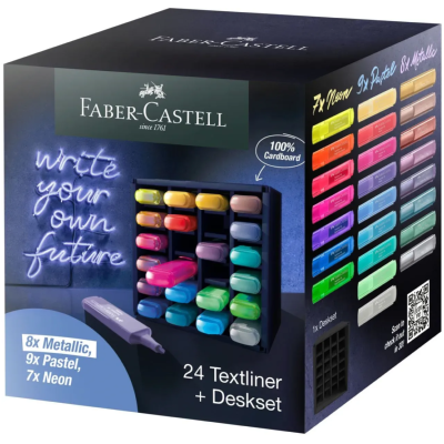 Présentoir 24 Feutres Surligneurs Pointe biseau Textliner Faber Castell