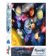 Broderie Diamant Planètes Espace Toile complète roulée 40x50 Diamants carrés Figure d'Art