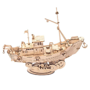 Maquette Bois Bateau de Pêche 19 cm Puzzle 3D de 104 pièces TG308