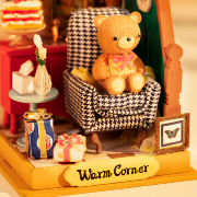 Mini-Kit Maquette Bois Maison miniature Salon Warm Corner 7x7x9 cm DS028 Rolife