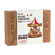 Kit Maquette Carrousel Classique Puzzle 3D Bois Musical et Lumineux 265 pièces AMC01 Rolife