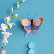 Insecte Papillon Rose Gold Rim en carton 15 cm Décoration 3D Studioroof