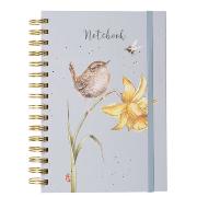 Carnet à spirales Oiseau Jonquille 15x21 200p ligné Elastique Wrendale