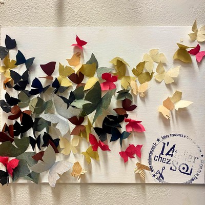 Atelier creatif Montauban Tableau de Papillons en Papier
