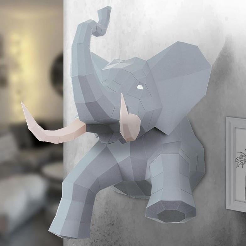 trophe mural lphant gris