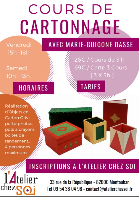 cours de cartonnage montauban